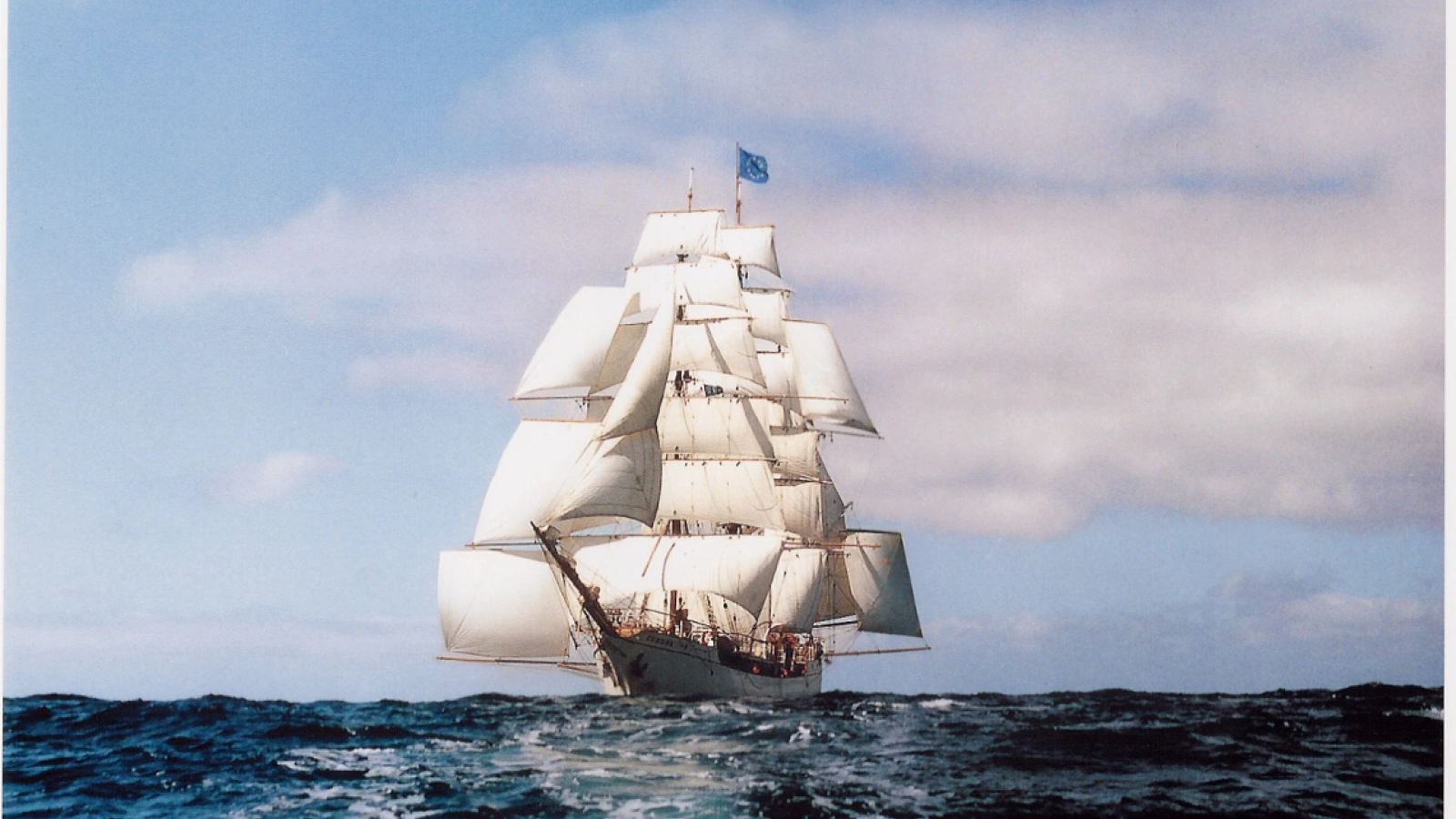 Bark EUROPA during her first Cape Horn rounding under full sail